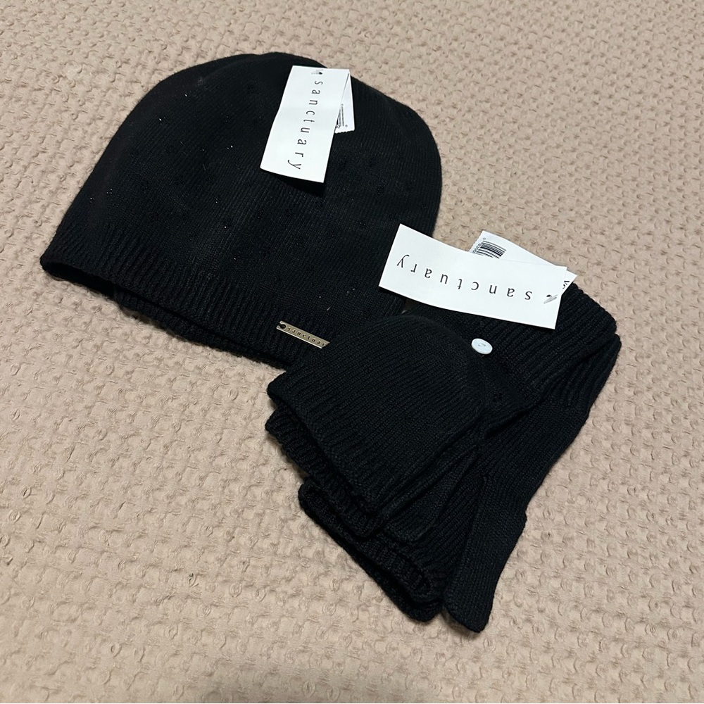 SANCTUARY set // beanie + convertible mittens